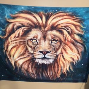 lion tapestry 4 feet by 3 feet